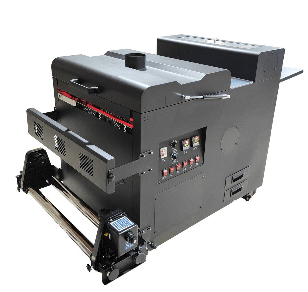 Tunel termotransferowy do kleju i zawijania folii DTF na rolkę